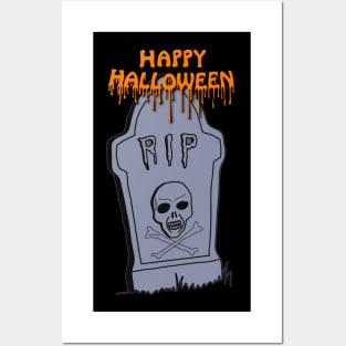 Happy Halloween RIP - orange Posters and Art